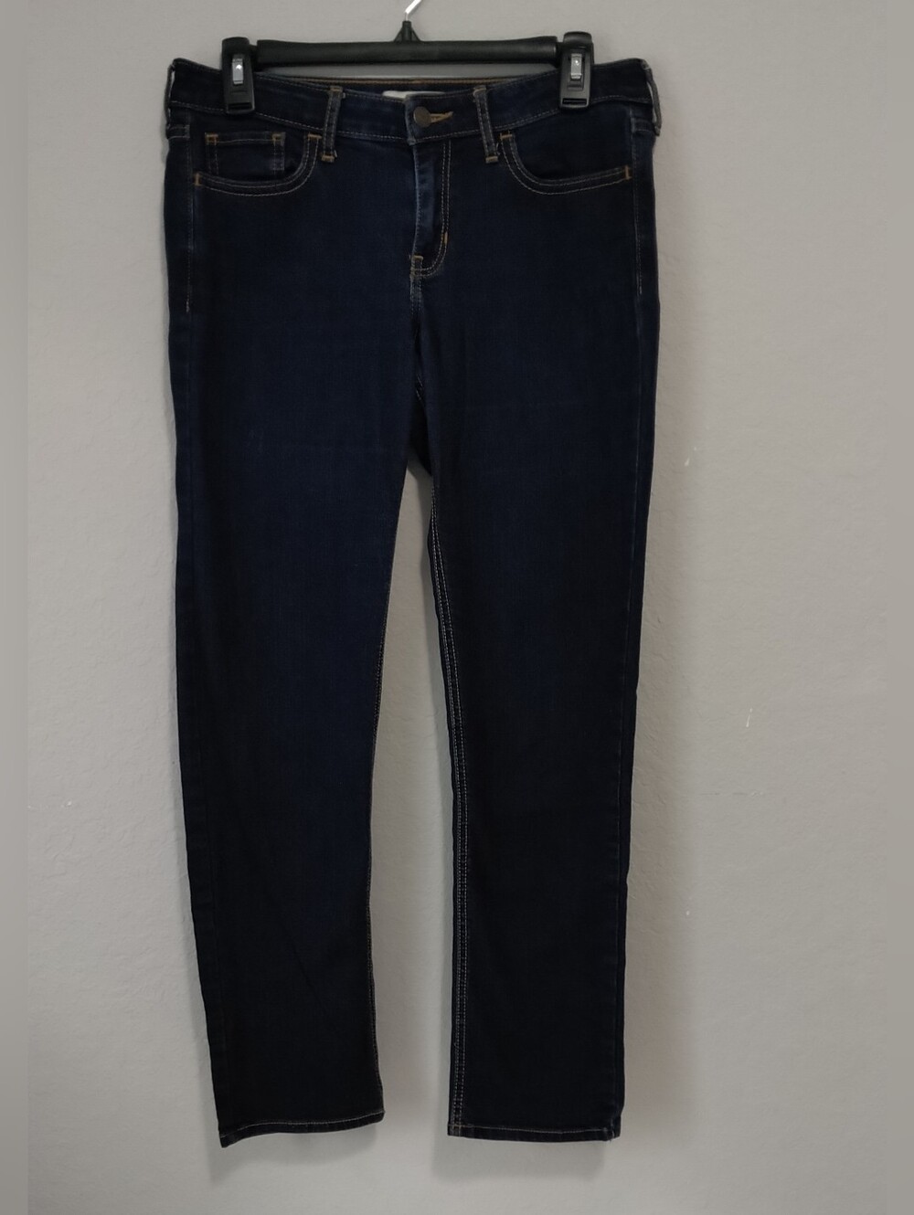 Hollister Blue Denim Jeans with Gold Stitching